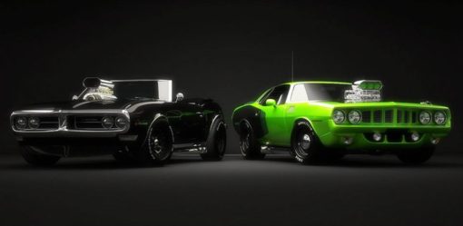pontiac-firebird-convertible-1968-vs-plymouth-hemi-cuda-1971